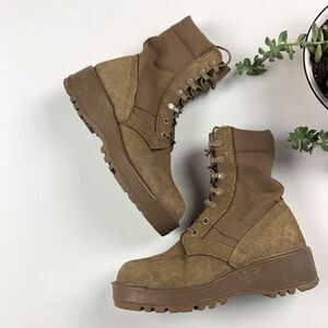 Vibram Hot Weather Combat Army Boots Made in USA Mens Euro Size 37 US 5 R Coyote